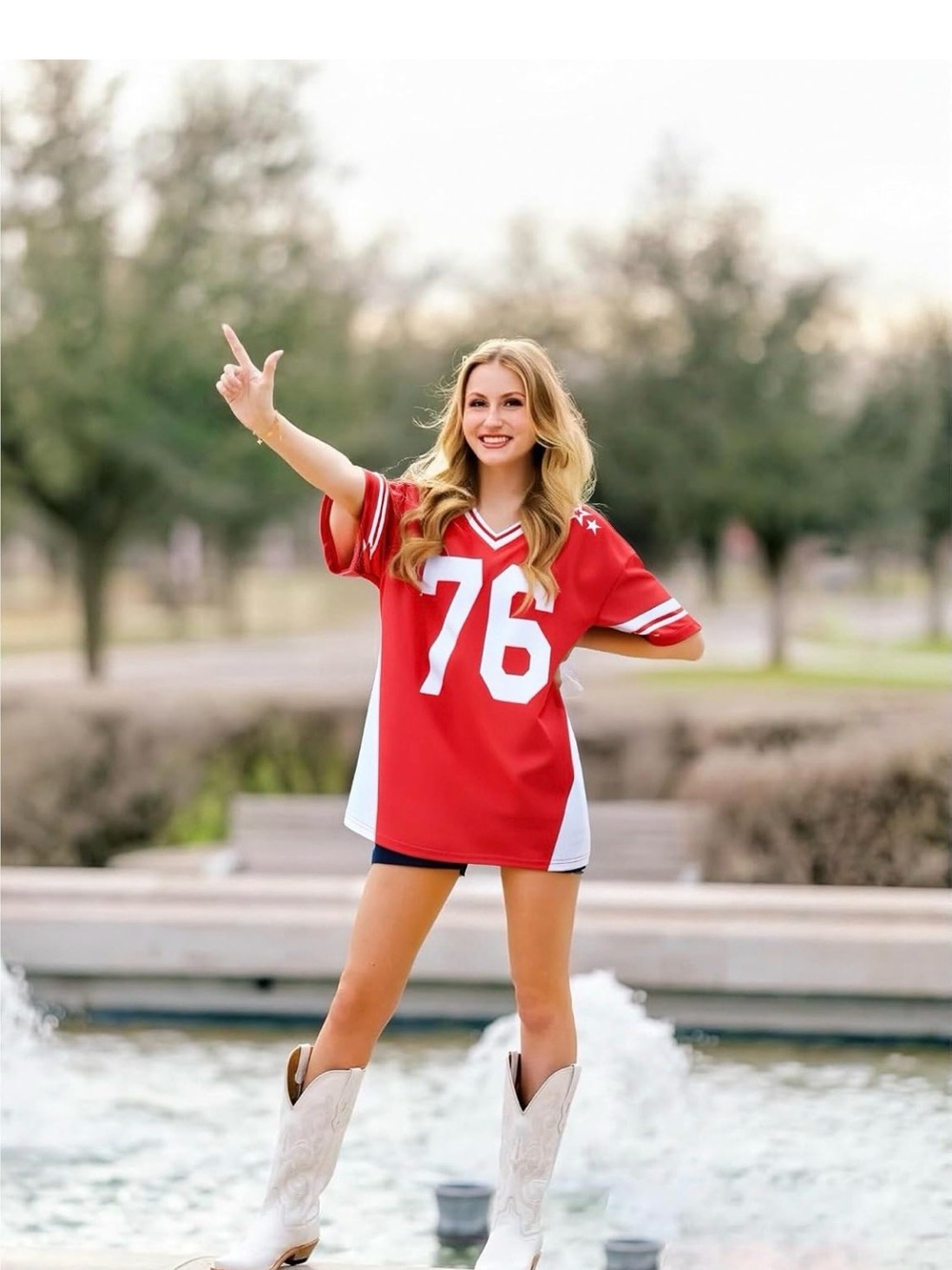 Red Varsity Football Jersey Shirt with White Number 76 NWT - Picture 3 of 5